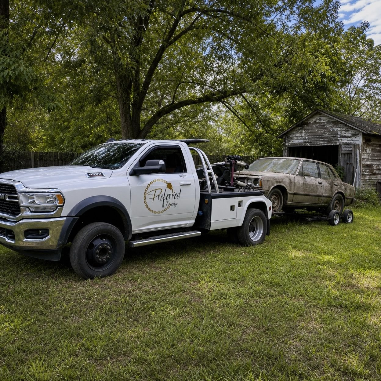 Broken vehicle for junk car pickup